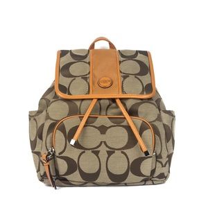 Coach Signature Stripe Back Pack Orange